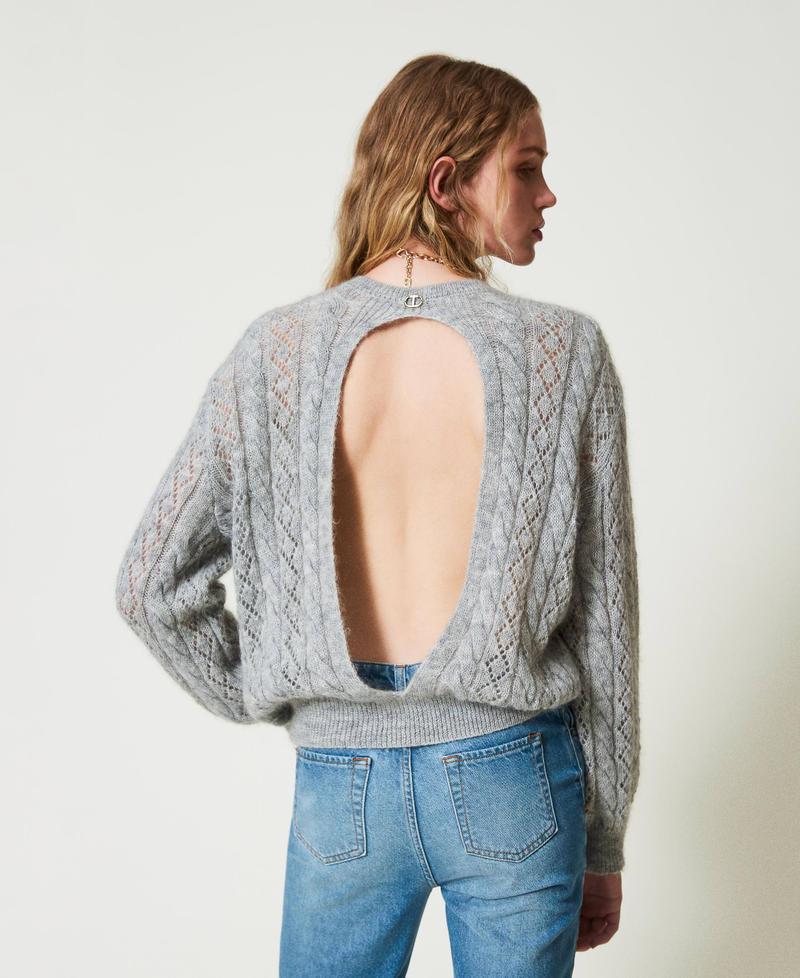 Scee By Twin Set Maglia In Misto Mohair Con Trecce E Oblò