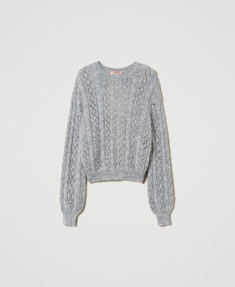 Scee by twin set Maglia in misto mohair con trecce e oblò