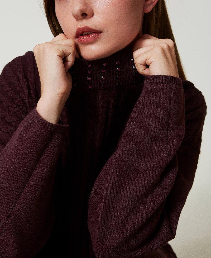 Scee By Twin Set Maglia Lupetto A Trecce Con Strass