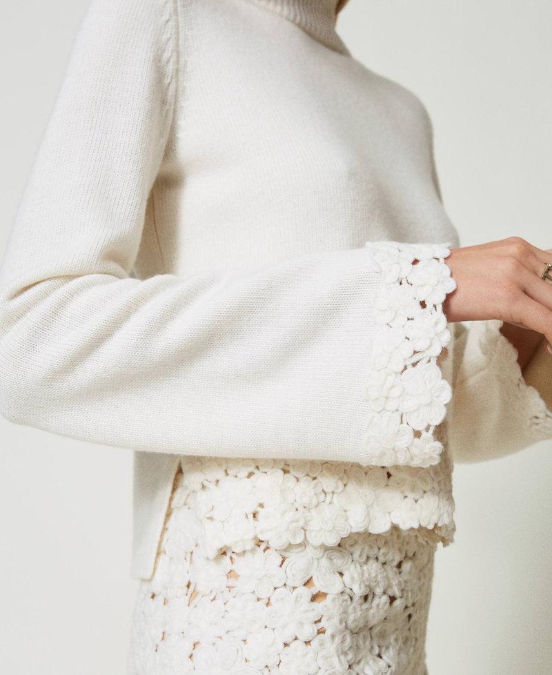 Scee By Twin Set Maglia Lupetto In Misto Lana Con Ricamo