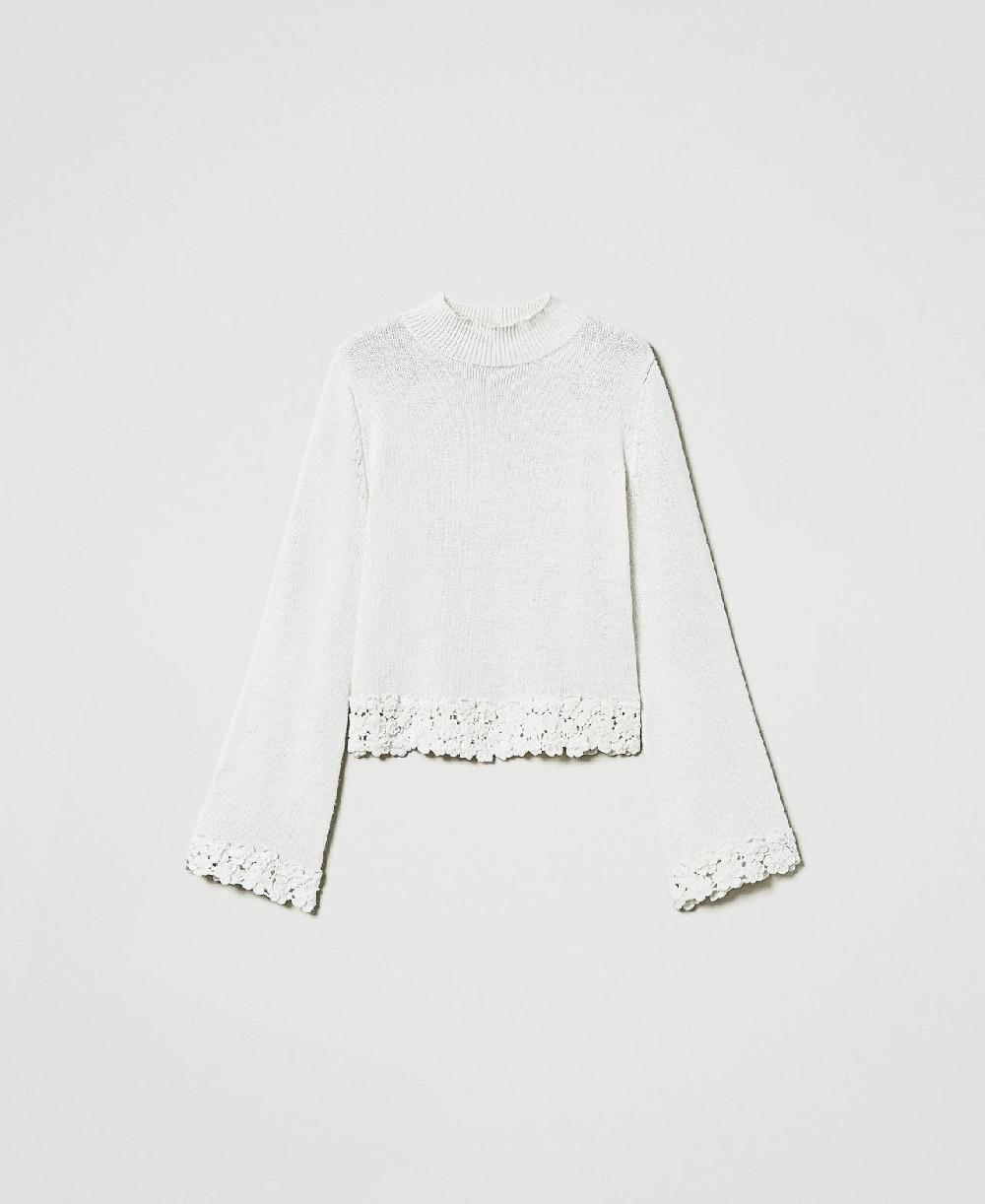 Scee by twin set Maglia lupetto in misto lana con ricamo