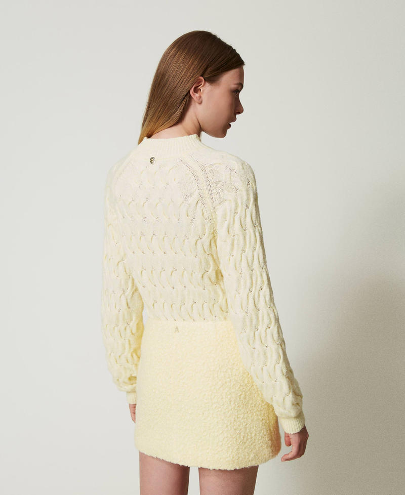 Scee By Twin Set Maglia Lupetto In Misto Lana Con Trecce