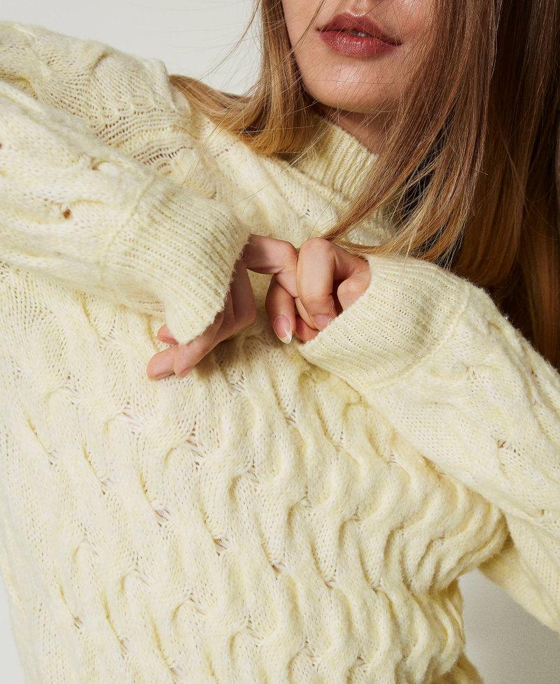 Scee By Twin Set Maglia Lupetto In Misto Lana Con Trecce