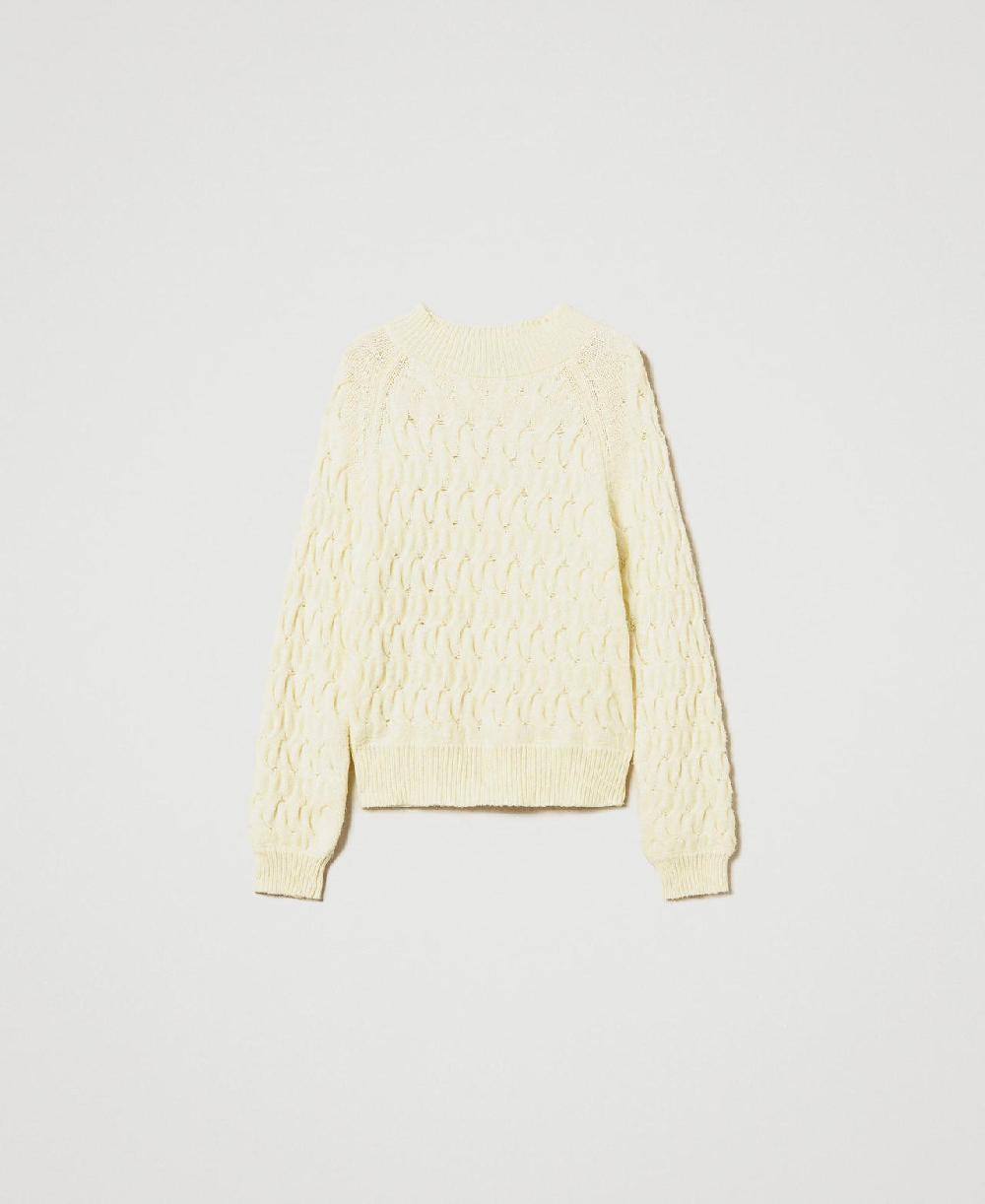 Scee by twin set Maglia lupetto in misto lana con trecce