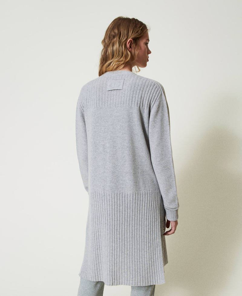 Scee By Twin Set Maxi Cardigan In Misto Lana E Lurex