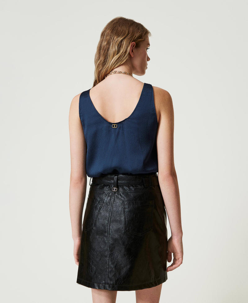 Scee By Twin Set Minigonna Effetto Pelle Con Cintura