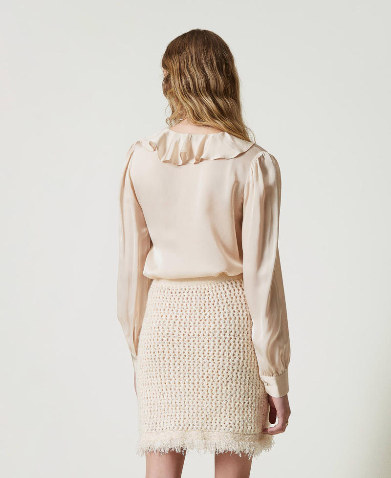 Scee By Twin Set Minigonna In Maglia Jacquard A Rete