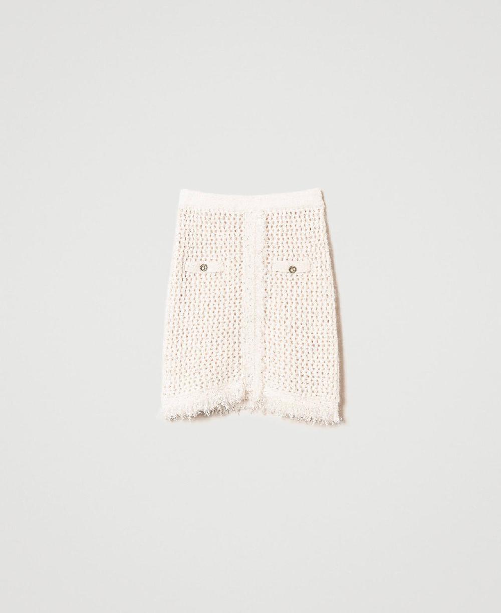 Scee by twin set Minigonna in maglia jacquard a rete