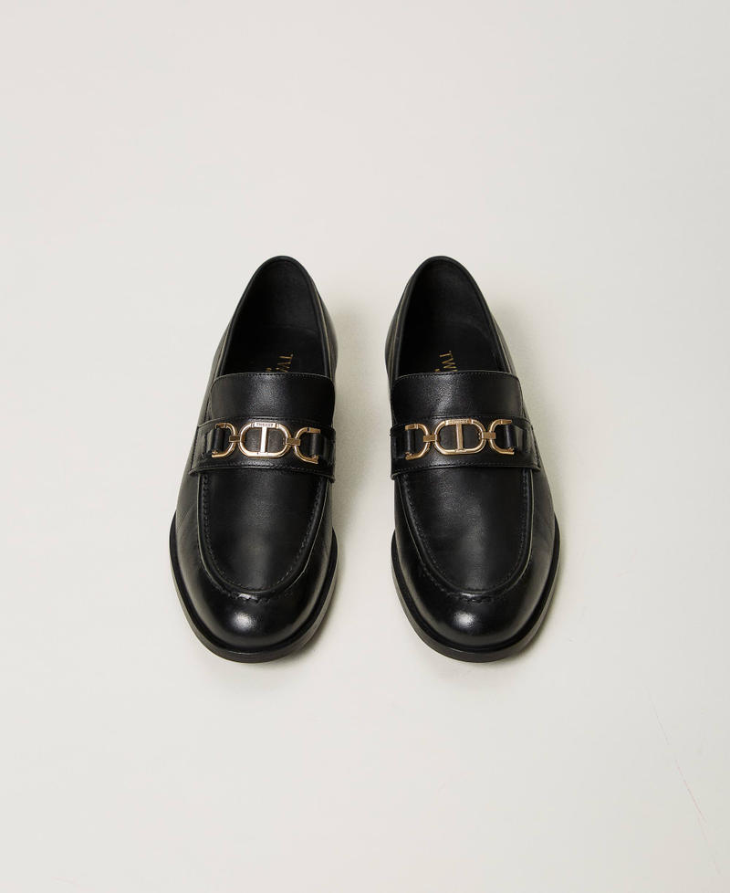 Scee By Twin Set Mocassini In Pelle Con Morsetto Oval T