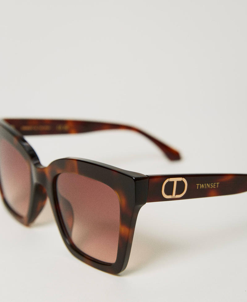 Scee By Twin Set Occhiali Da Sole Squadrati Tortoise