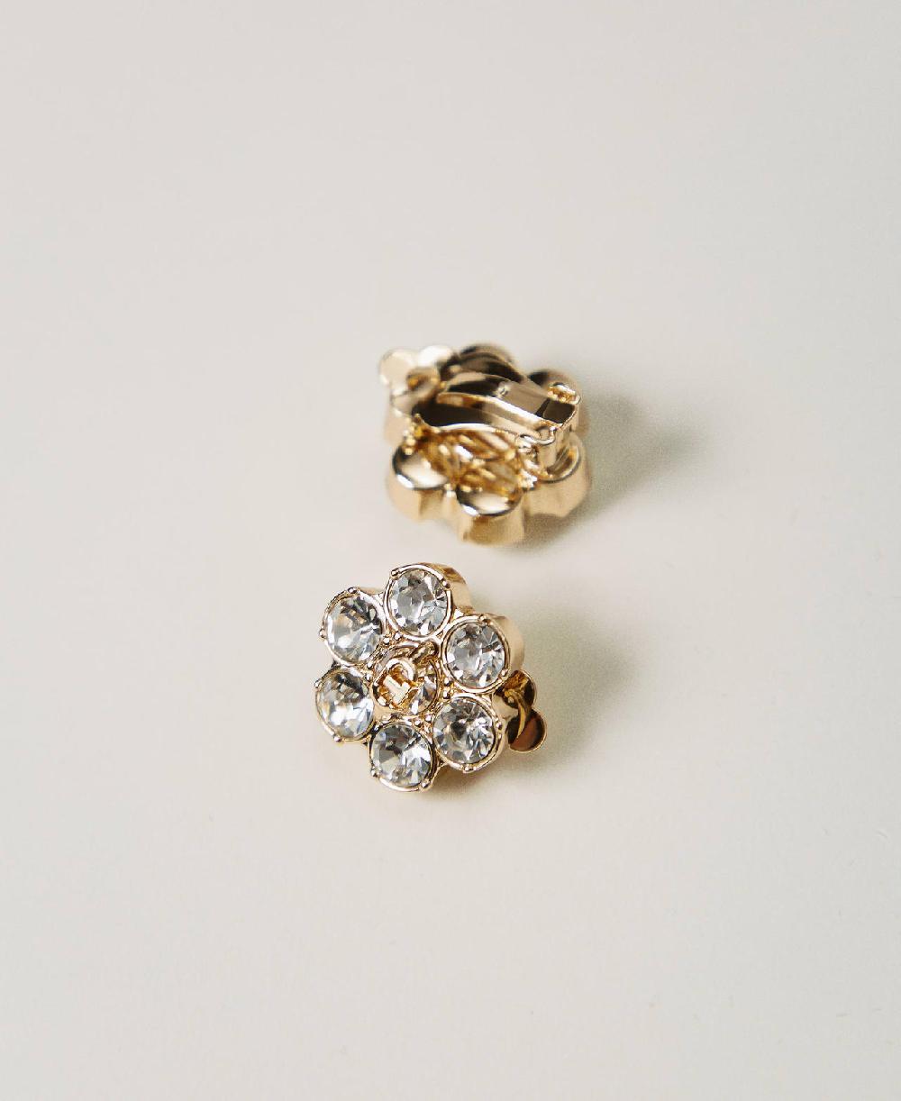 Scee By Twin Set Orecchini A Fiore Con Strass E Oval T