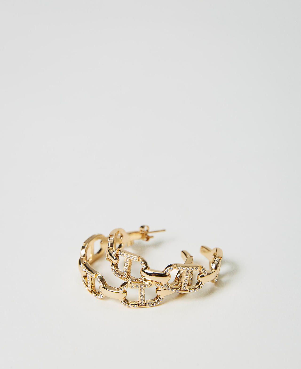 Scee By Twin Set Orecchini Con Catena Oval T E Strass