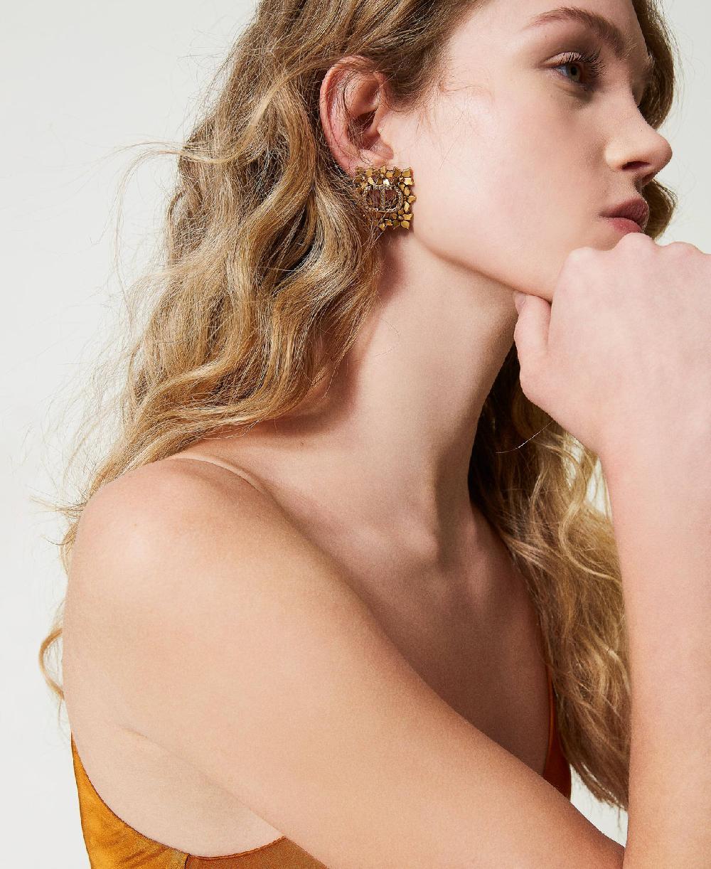 Scee by twin set Orecchini Oval T con motivo floreale