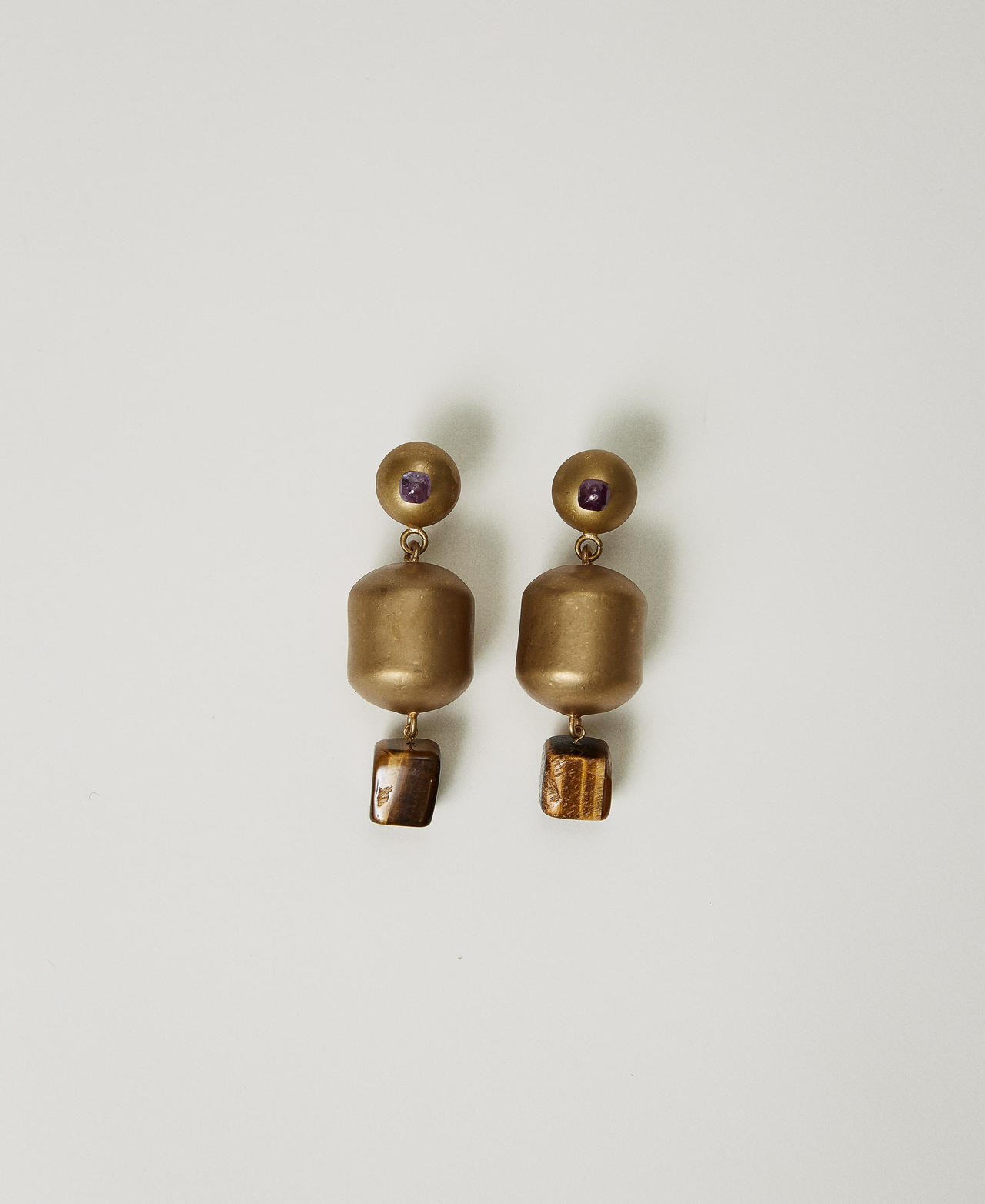 Scee by twin set Orecchino con elementi in metallo e pietra