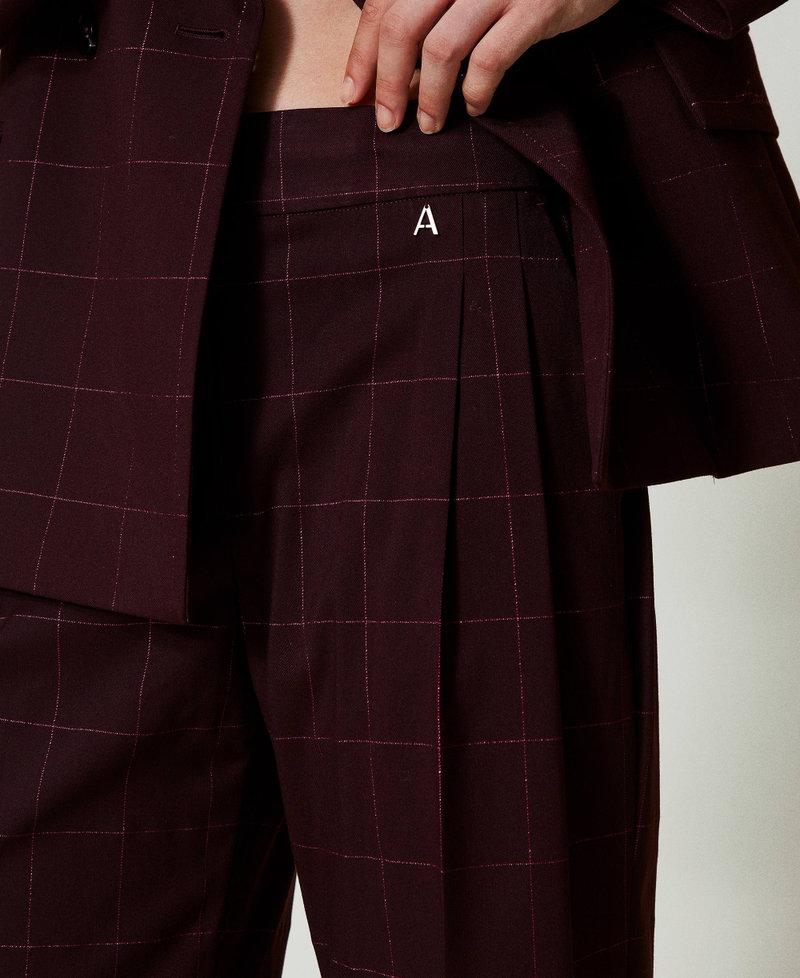 Scee By Twin Set Pantaloni A Palazzo Check Con Lurex