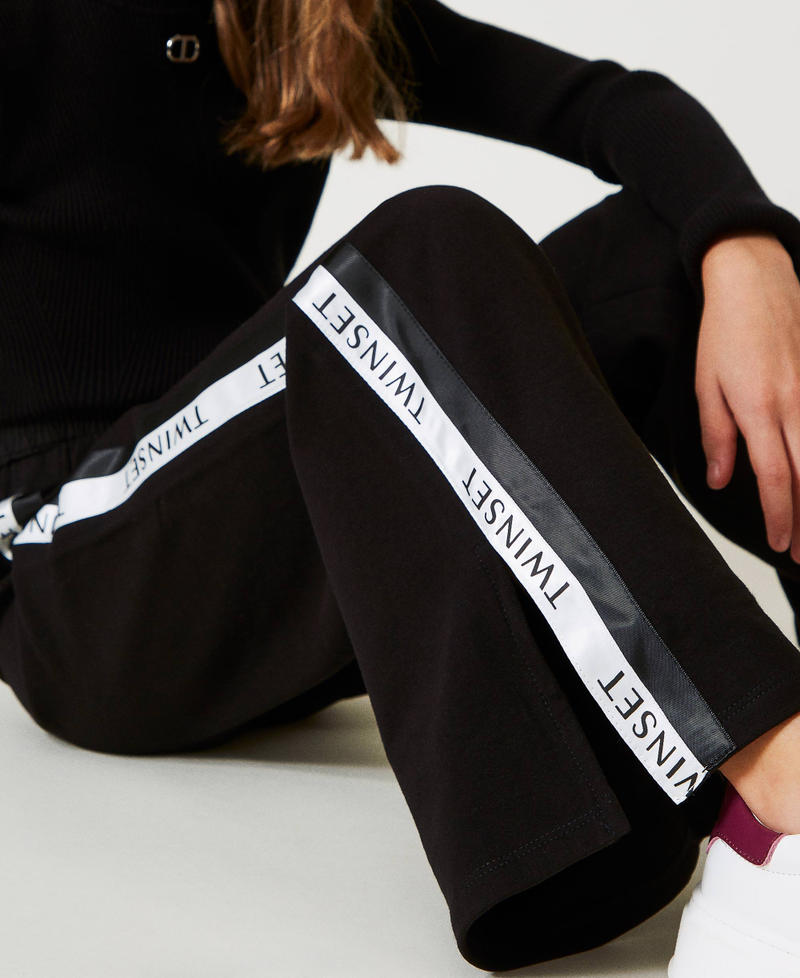 Scee By Twin Set Pantaloni A Palazzo In Felpa Con Logo