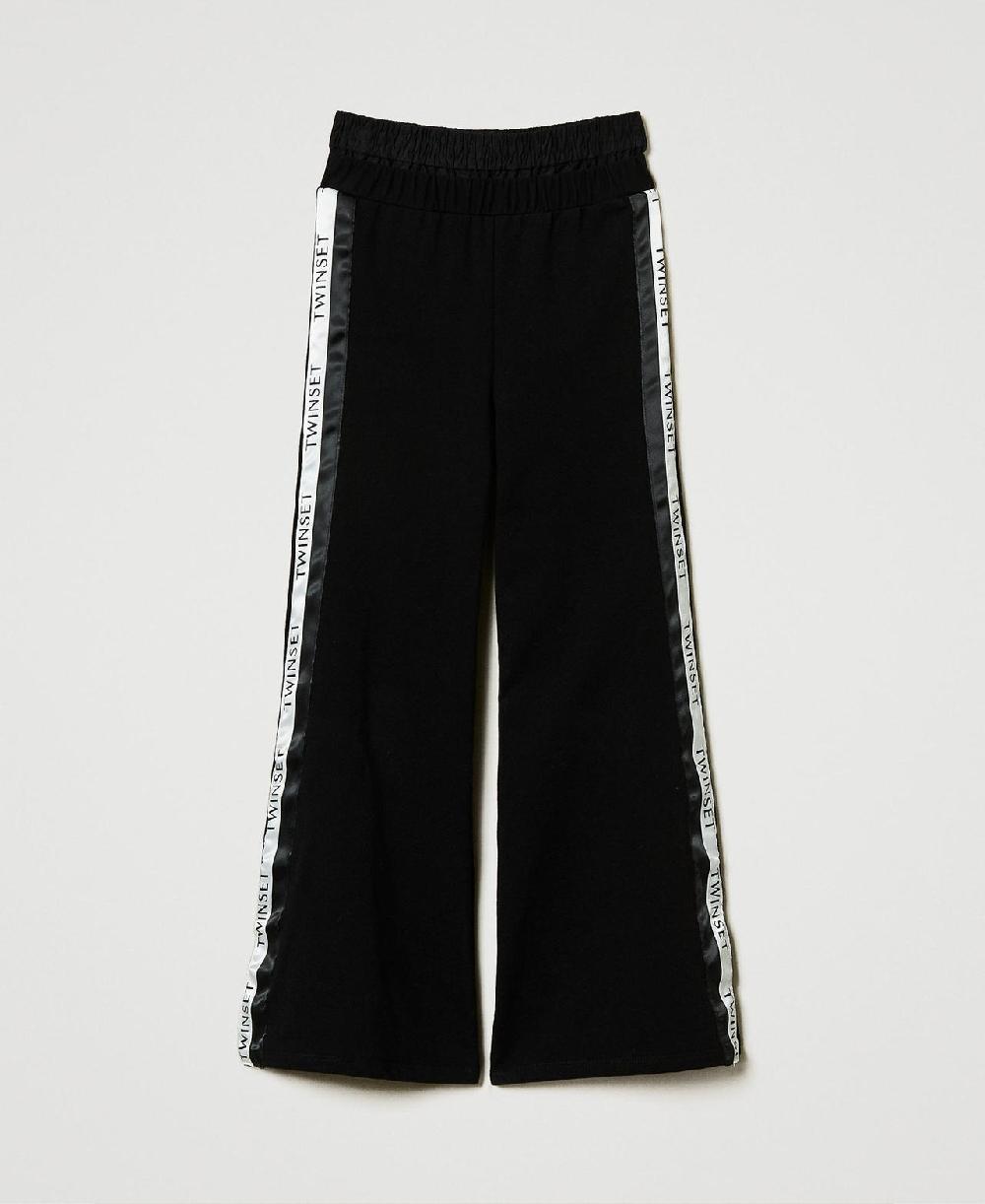 Scee by twin set Pantaloni a palazzo in felpa con logo