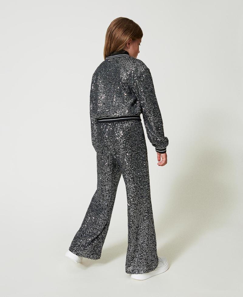 Scee By Twin Set Pantaloni A Palazzo In Full Paillettes