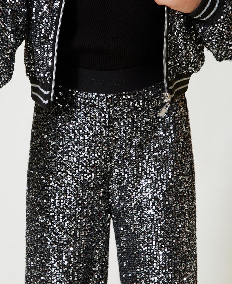 Scee By Twin Set Pantaloni A Palazzo In Full Paillettes