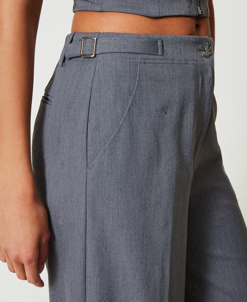 Scee By Twin Set Pantaloni A Palazzo MYFO Con Ricamo