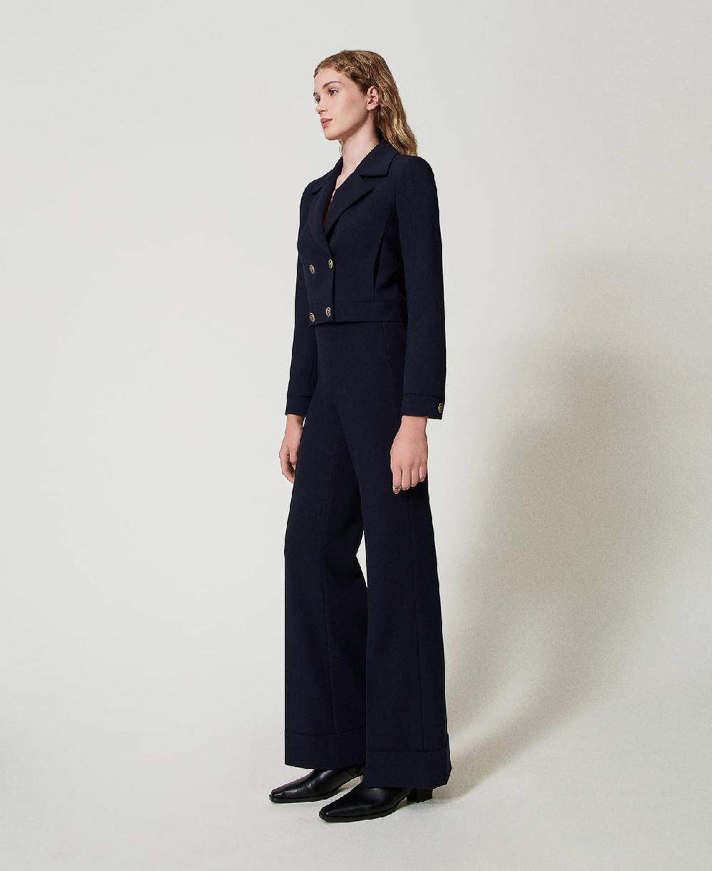 Scee By Twin Set Pantaloni A Vita Alta In Cady Crêpe