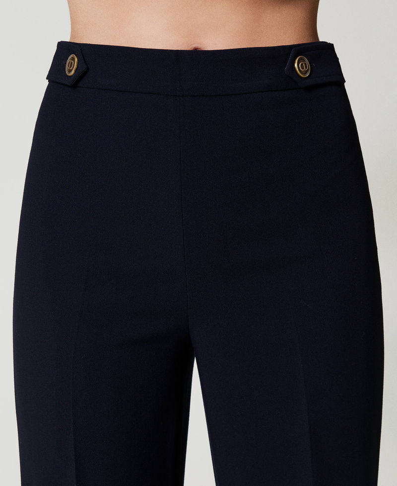 Scee By Twin Set Pantaloni A Vita Alta In Cady Crêpe