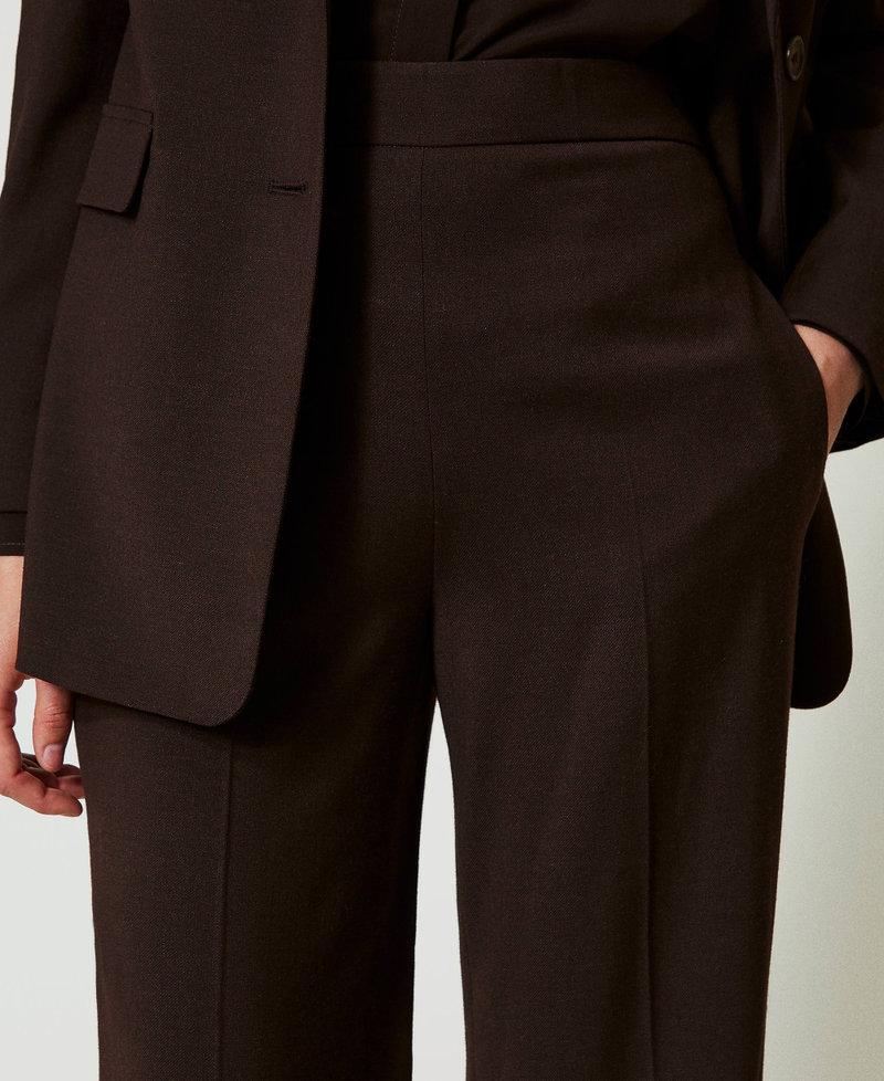 Scee By Twin Set Pantaloni A Vita Alta In Lana Stretch