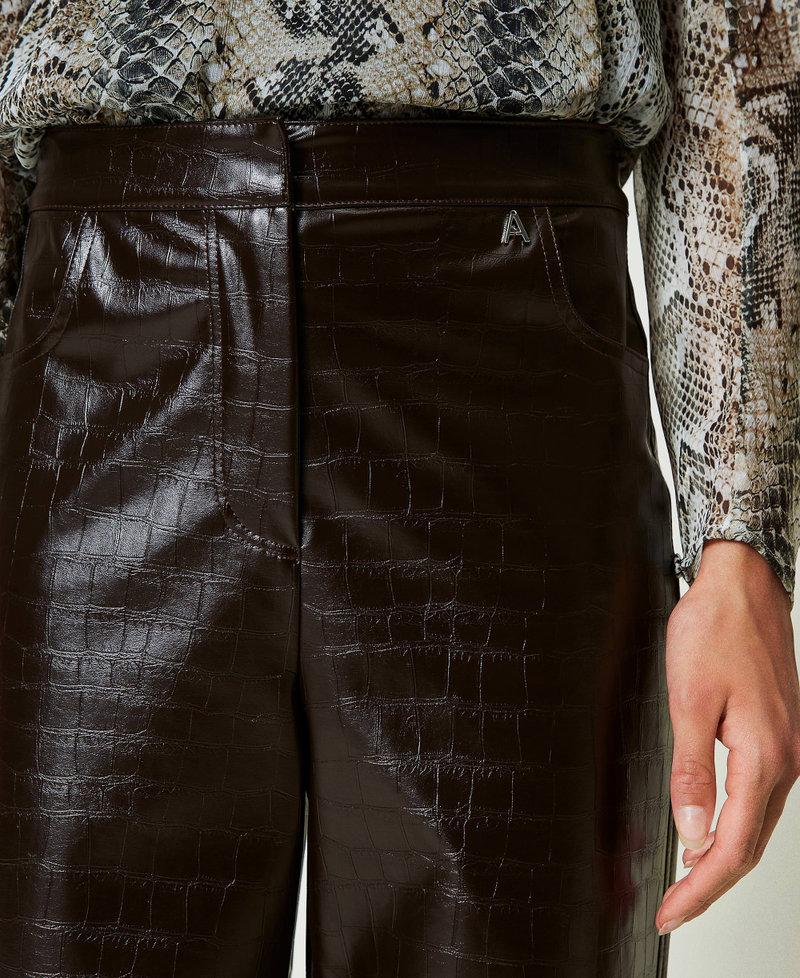 Scee By Twin Set Pantaloni Barrel Fit Con Stampa Animalier