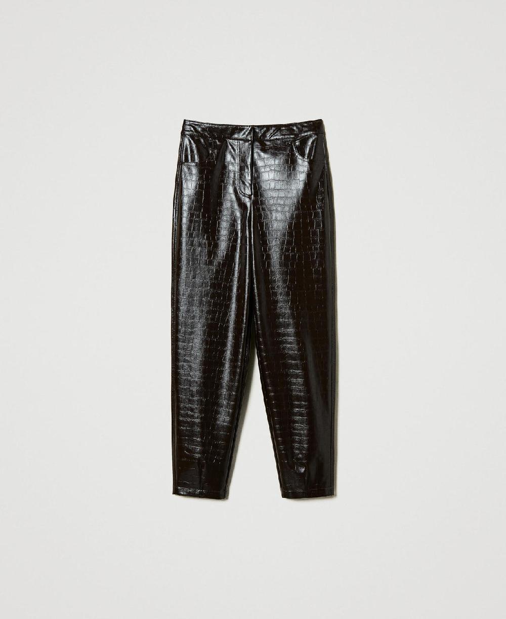 Scee by twin set Pantaloni barrel fit con stampa animalier