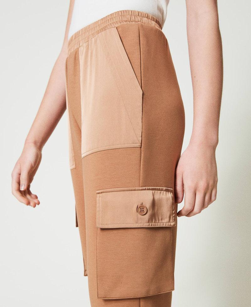 Scee By Twin Set Pantaloni Cargo In Tessuto Scuba E Raso