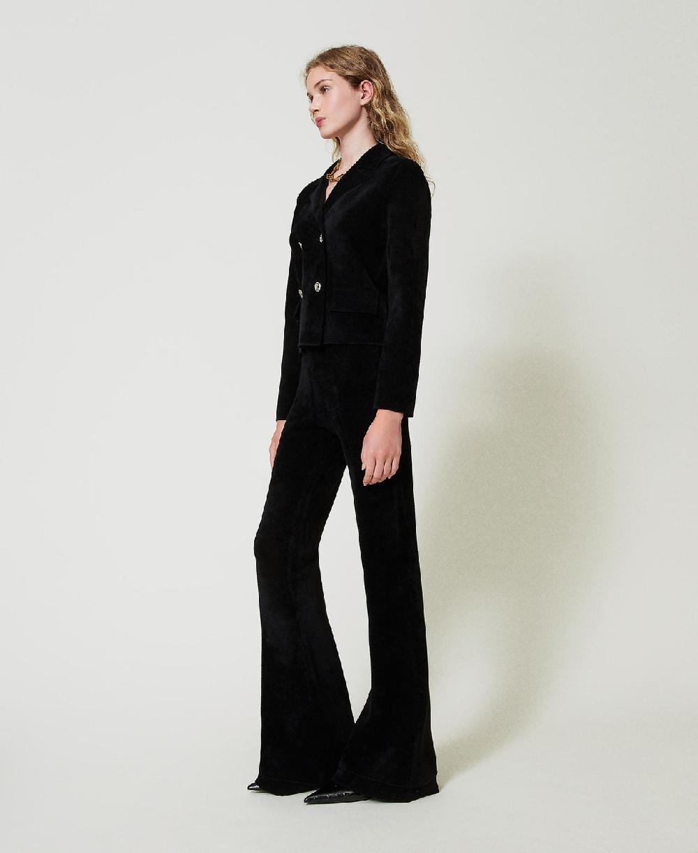 Scee By Twin Set Pantaloni Flare In Maglia Con Bottoni Oval T