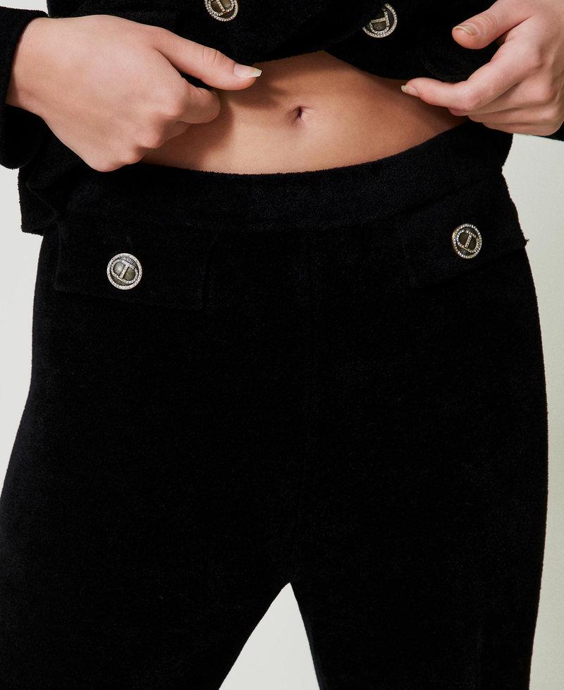 Scee By Twin Set Pantaloni Flare In Maglia Con Bottoni Oval T