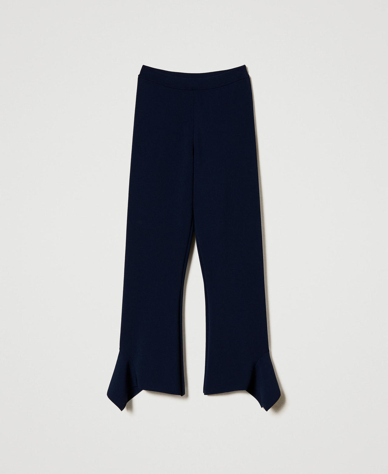 Scee by twin set Pantaloni flare in maglia con volant