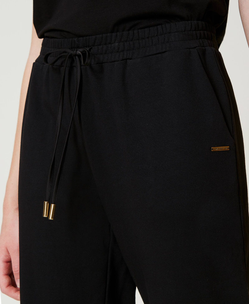 Scee By Twin Set Pantaloni Joggers In Felpa Con Raso