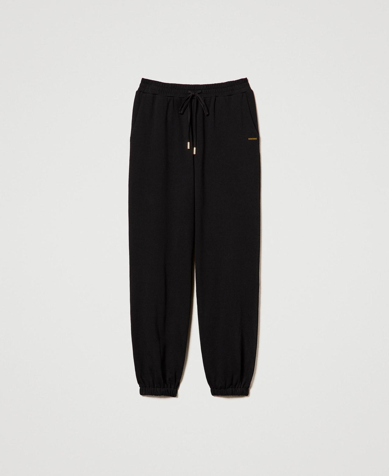 Scee by twin set Pantaloni joggers in felpa con raso