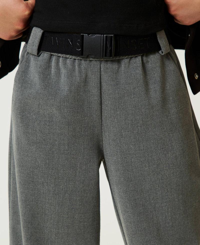 Scee By Twin Set Pantaloni Joggers In Flanella Con Cintura