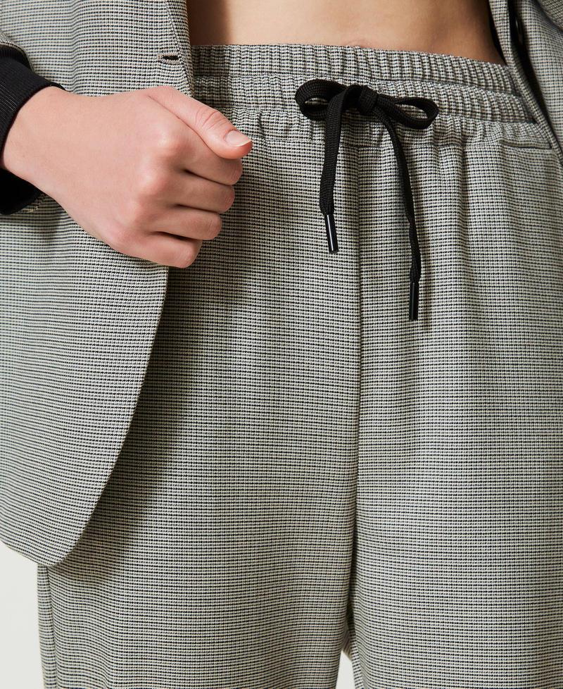 Scee By Twin Set Pantaloni Joggers In Pied De Poule