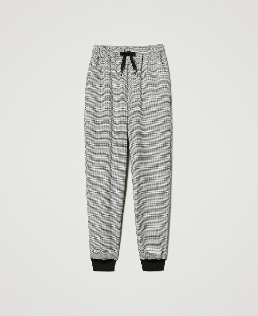 Scee by twin set Pantaloni joggers in pied de poule