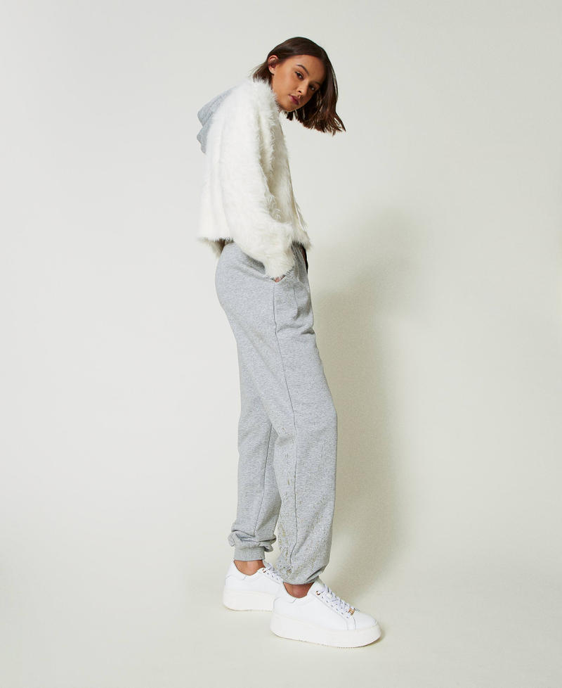 Scee By Twin Set Pantaloni Joggers MYFO Con Stampa Glitter