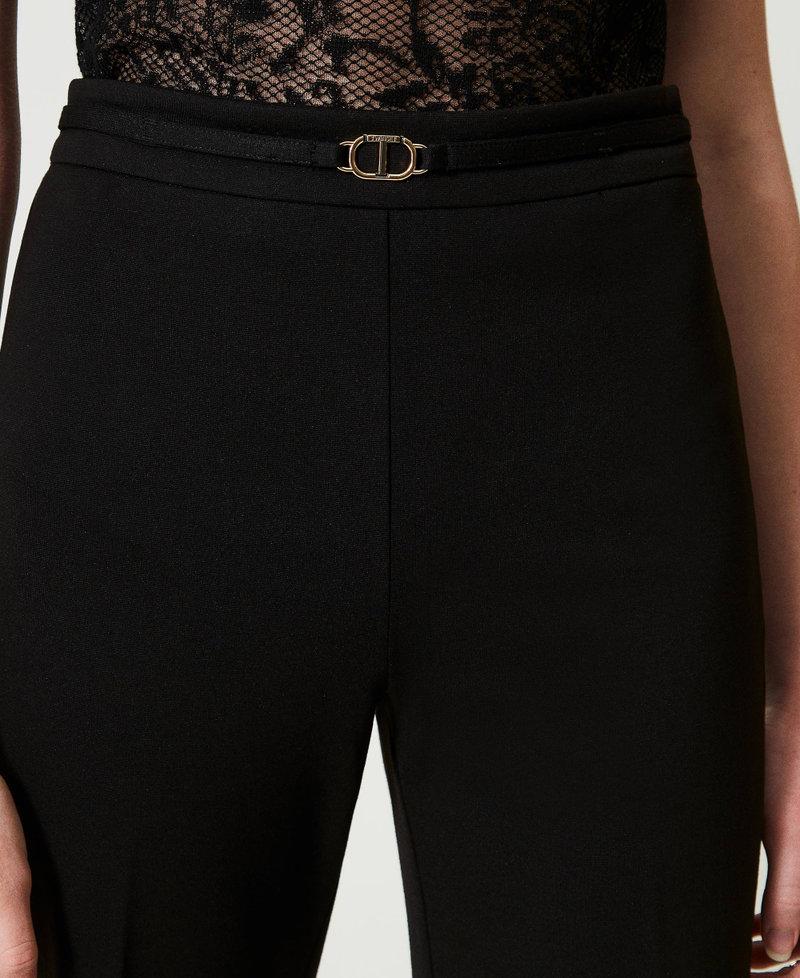 Scee By Twin Set Pantaloni Straight Leg Con Cinturino Oval T