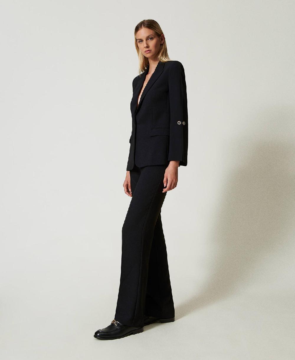 Scee By Twin Set Pantaloni Straight Leg In Crêpe Cady