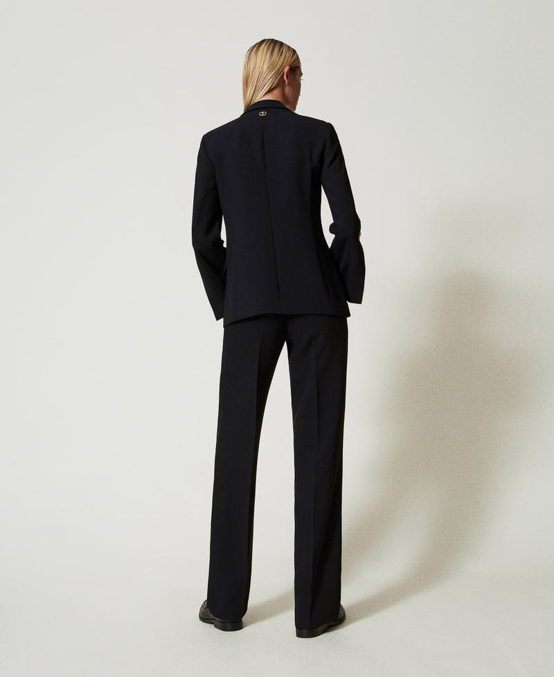 Scee By Twin Set Pantaloni Straight Leg In Crêpe Cady