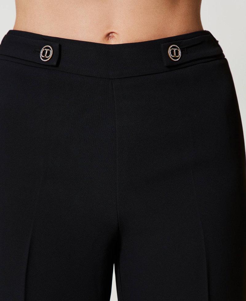 Scee By Twin Set Pantaloni Straight Leg In Crêpe Cady