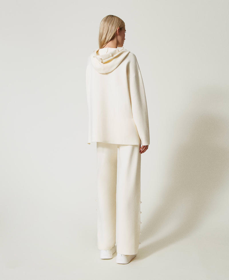 Scee By Twin Set Pantaloni Wide Leg In Maglia Con Perle