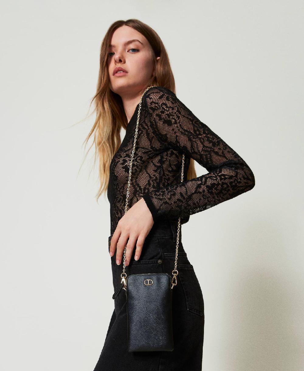 Scee by twin set Portacellulare con tracolla e Oval T