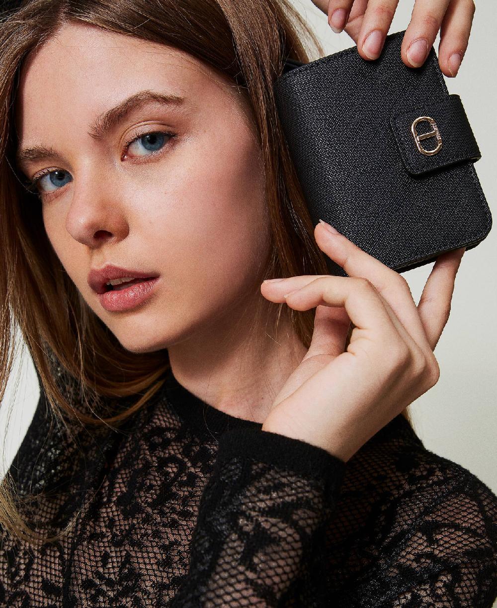 Scee by twin set Portafoglio con zip e bottone Oval T