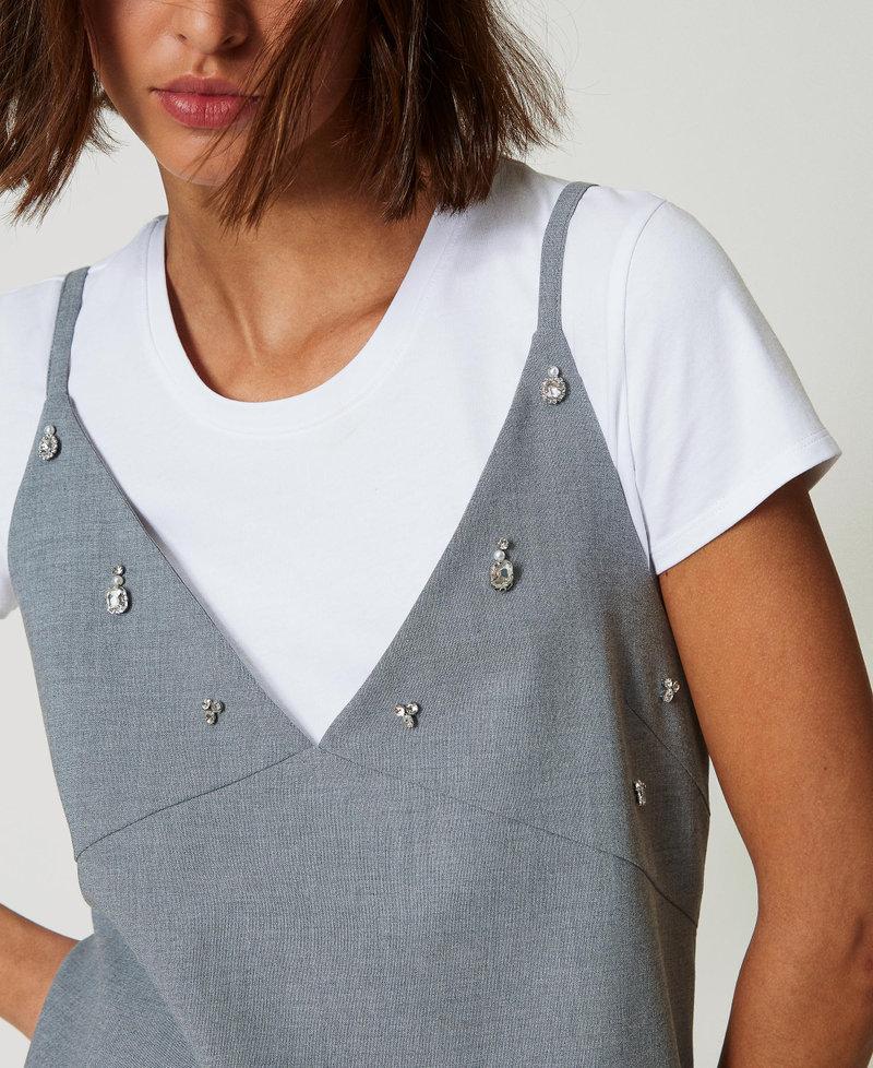 Scee By Twin Set Abito Corto Con Ricami E T-shirt