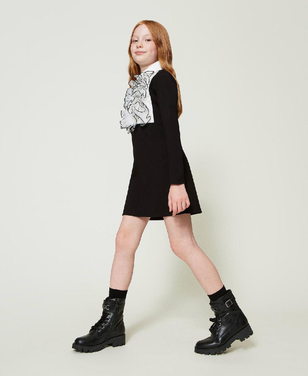 Scee By Twin Set Abito Corto Con Volant In Organza