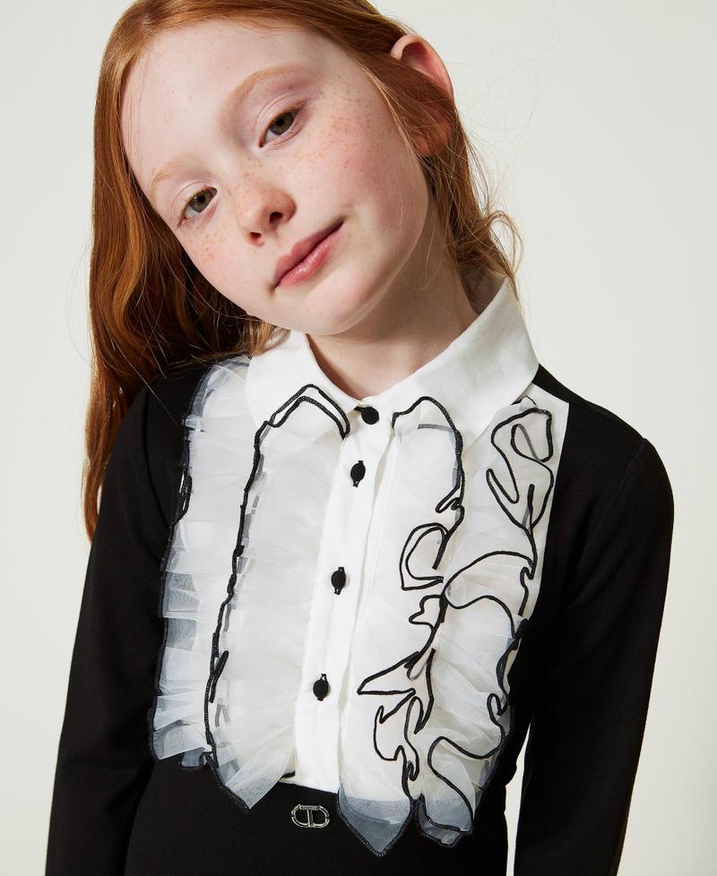 Scee By Twin Set Abito Corto Con Volant In Organza