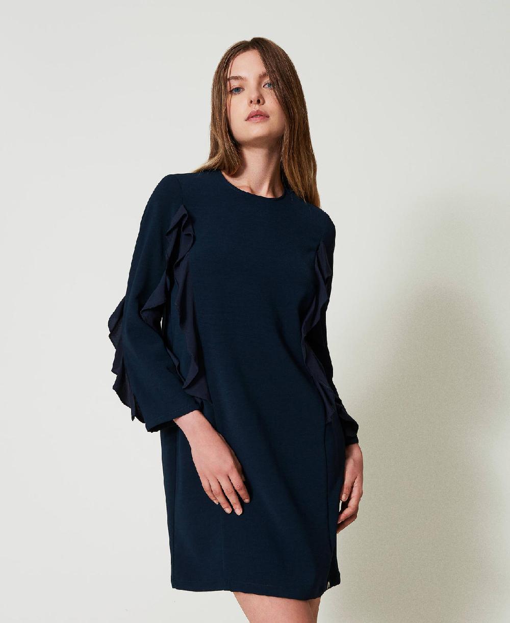 Scee By Twin Set Abito Corto In Cady Con Volant